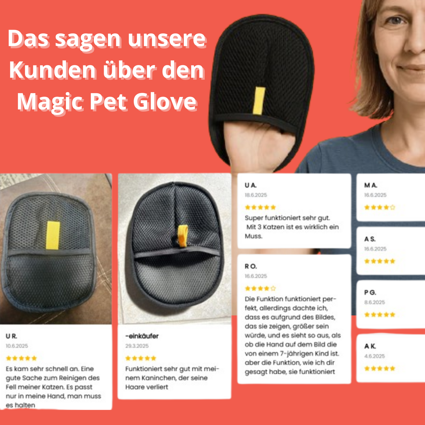 Magic Pet Glove – Entfernt Tierhaare von Möbeln, Teppichen & Kleidung im Handumdrehen