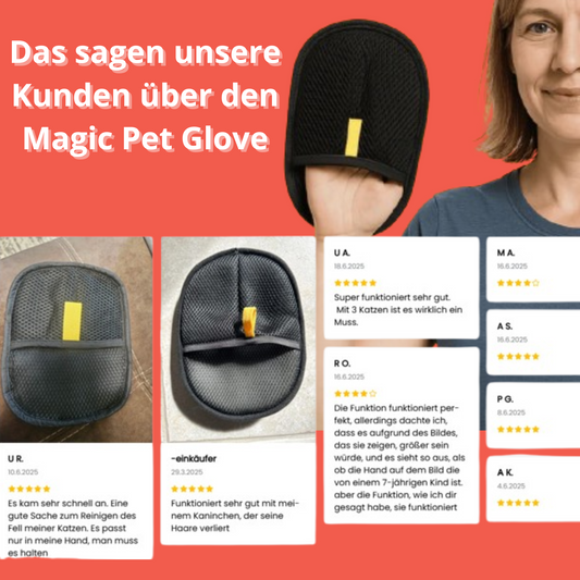 Magic Pet Glove – Entfernt Tierhaare von Möbeln, Teppichen & Kleidung im Handumdrehen
