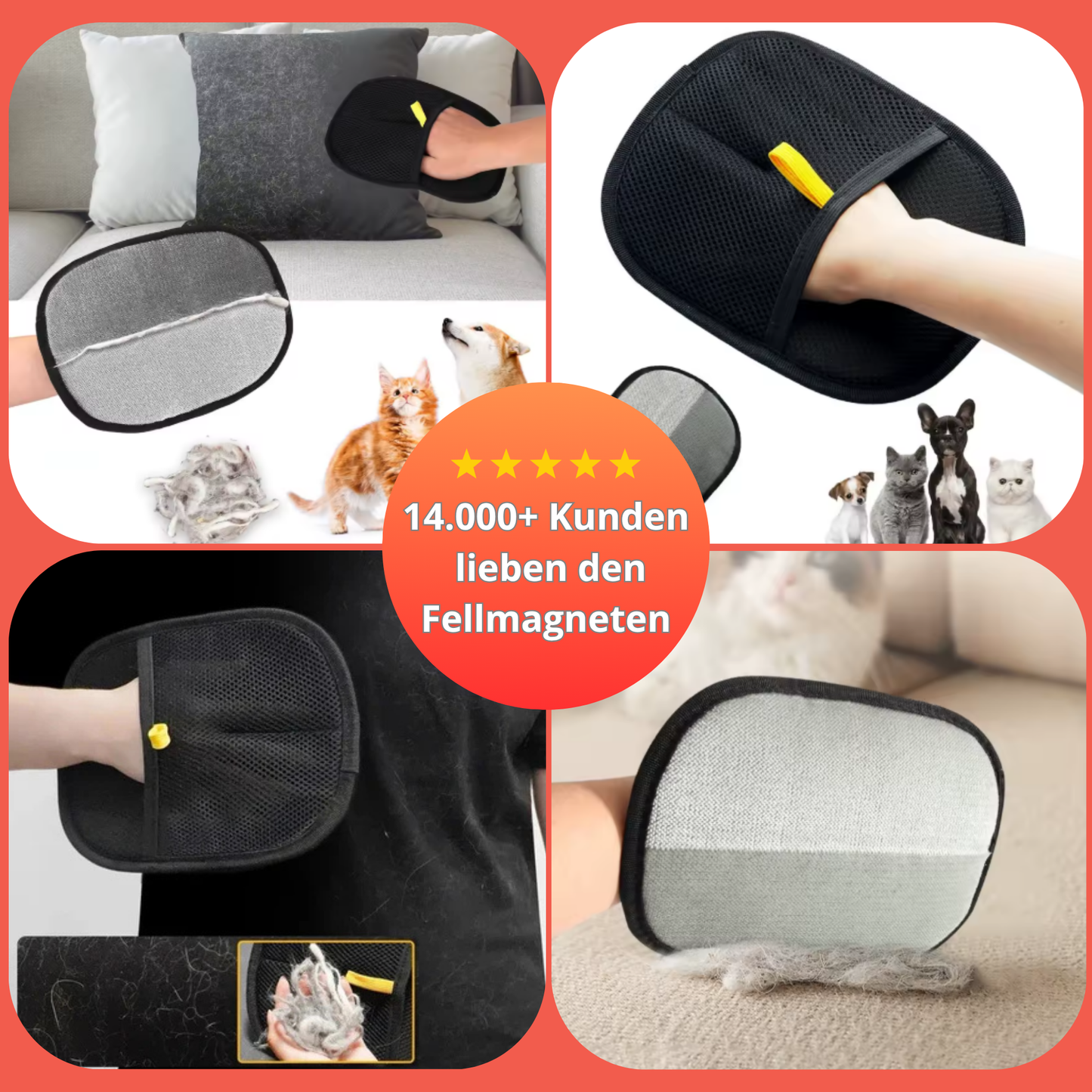Magic Pet Glove – Entfernt Tierhaare von Möbeln, Teppichen & Kleidung im Handumdrehen
