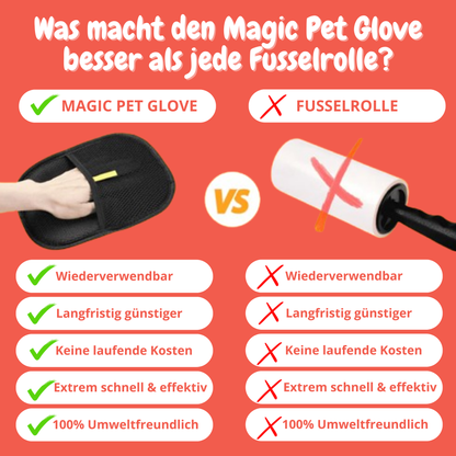 Magic Pet Glove – Entfernt Tierhaare von Möbeln, Teppichen & Kleidung im Handumdrehen