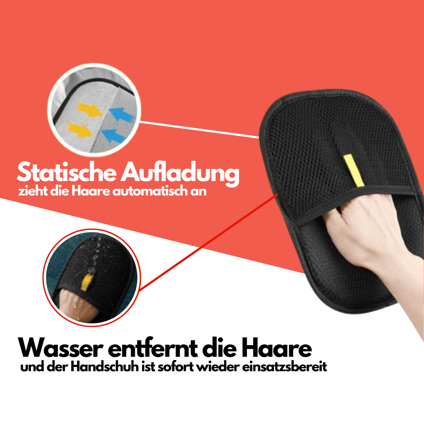 Magic Pet Glove – Entfernt Tierhaare von Möbeln, Teppichen & Kleidung im Handumdrehen